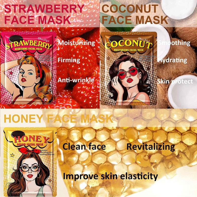 ARCHIDATE Women's Smooth Skin Leaf Face Mask