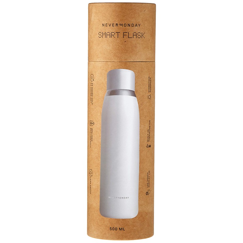 Nevermonday NMB-10338 Smart Bottle, 500 ml, White Stainless Steel