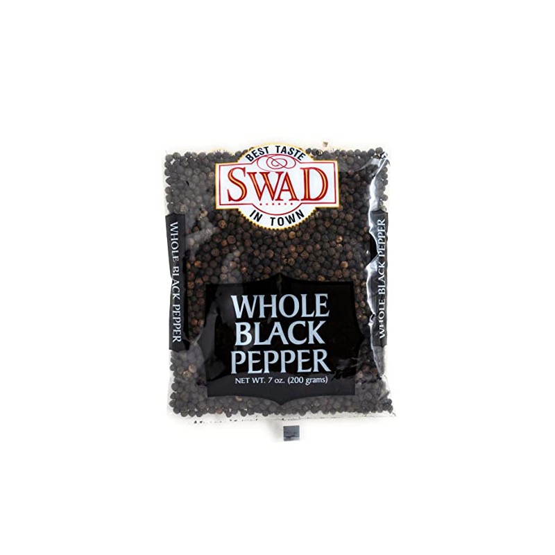 Great Bazaar Swad Whole Black Pepper, 7 Ounce