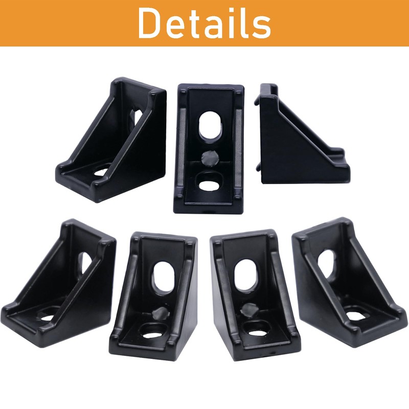 QIJINTRID 12 Sets 2020 Aluminum Extrusion Black Connectors,12pcs 2020 Series