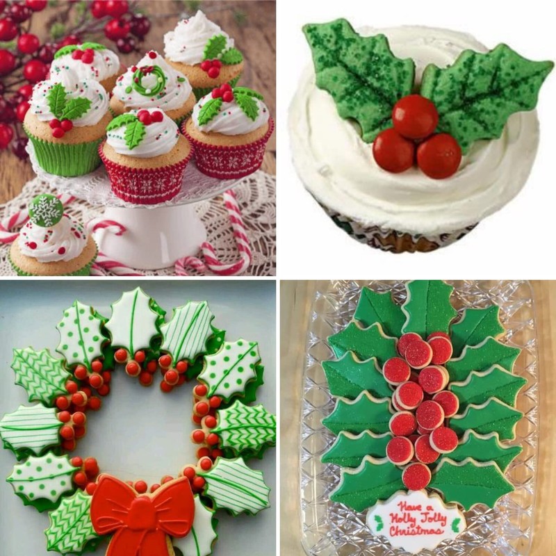 KAISHANE Holly Leaves Cookie Cutter Set,4 PCS Leaves Shape,Stainless Steel