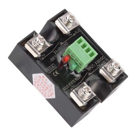 Berm Solid State Relay Dual Channel DC Control Dual Channel AC Single Phase SSR 24-480VAC High Strength Screws Brass Contacts Moisture-Proof Heat Sink Red Green Indicators