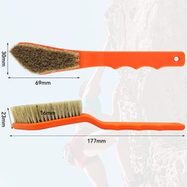 Boar Hair Rock Climbing Brush with Ergonomic Handle, Bouldering Boulder Brush as Durable Cleaning Tool for Climbing Chalk and Climbing Holds on Climbing Wall Indoor or Outdoor (Black&Puple)