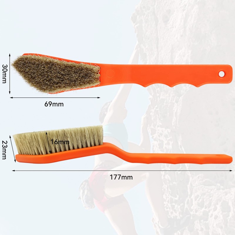 Boar Hair Rock Climbing Brush with Ergonomic Handle, Bouldering Boulder