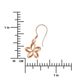 Sterling Silver with Rose Gold Tone Overlay 1/2 Inch Open Plumeria Dangle Earrings