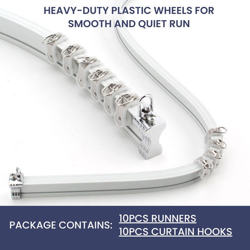 Curtain Tracks Accessories (10 Pack Curtain Track Roller Hooks)
