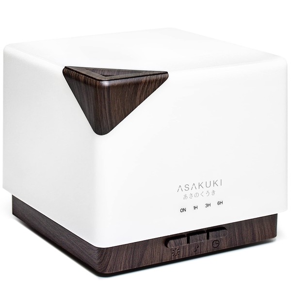 ASAKUKI Tabletop Humidifier, Small, Large Capacity, 23.7 fl oz (700 ml), Aroma Diffuser, Ultrasonic Type, Aroma Compatible, Timer, 7 LED Lights, Prevents Empty Heating, Compact, Easy Care, Supports 9