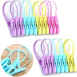 20Pcs Clothes Peg Clip Pins, Multi-Color Rope Clip Hanging Clothes line, PP Plastic Clips Hooks, Windproof Hanger Sock Clothes Drying Peg (Multicolor)