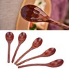5PCS Japanese Style Wood Spoon Long Handle Soup Spoons Household