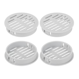 sourcing map Round Soffit Vents 2 inch, 4Pcs Light Grey Plastic 50mm Soffit Vent Cover - Circular Air Vent Grille - Air Flows Easily for Bathroom Home, Office, Kitchen, Cabinet, Wardrobe