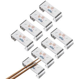 uxcell 8pcs 304 Stainless Steel Chopstick Rest, Lotus Flat Chopstick Stand Holder Knife Rest for Countertop Holding Chopstick Spoon Forks Knife Tabletop Decoration, Silver