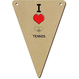 5 x 140mm 'I Love Tennis' Wooden Bunting Flags (BN00070620)