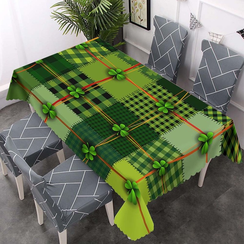 Walmsco Tablecloth Green Clover Decor For Dining Room Kitchen Rectangular