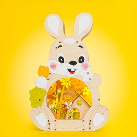 SIKORA OD24 Decorative Figure Funny Easter Bunny with LED Lighting Easter Decoration Spring Decoration
