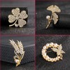 NANJIL 4 Pack Elegant Brooch Pins with Rhinestones, Four-leaf Clover,