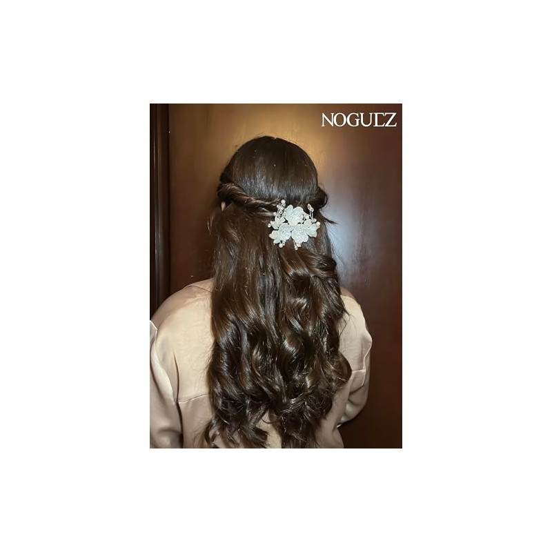 Noguez. Tocado de Novia con Flores, Elegante Accesorio para Dama