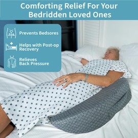 Bedsore Positioning Wedge Pillow - Bed Sore Prevention & Pressure Relief, Heat Regulating Bed Sores Cushion for Butt Lifting and Easy Positioning - 2 Non-Skid Removable Covers, Best Recovery Products