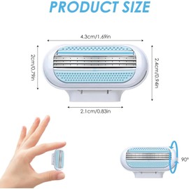 Rasierklingen kompatibel für Venus, 6 Stück Ersatzklingen mit 3-fach Schutzkissen praktischem Halter, Hochwertige Ersatzklingen für alle Venus Rasierer (Blau, Kein Geschmack)