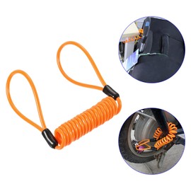 M METERXITY 2pcs Disc Lock Security Steel Cable Plastic Sheath Spring Reminder Wire Anti-Theft Rope for Outdoor Protection 3.5mm x 1.2m Orange