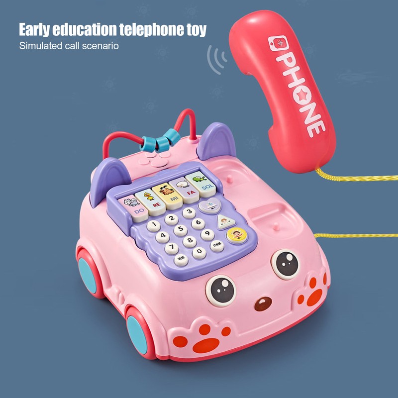 Children Telephone Toy Educational Simulation Telephone Toy with Light Music