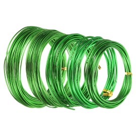 PATIKIL Bonsai Training Wire 1.0mm/1.5mm/2.0mm/2.5mm/3.0mm, 5 Roll Floral Wire Stems Anodized Aluminum Tree Wire 146 Feet Total for Gardening Branch Fixing, Green