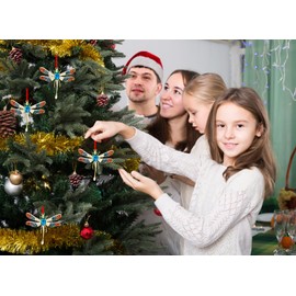 WhatSign Metal Dragonfly Ornaments for Christmas Tree Dragonfly Christmas Ornament Dragonfly Christmas Tree Ornament Decorations Dragonfly Ornament Christmas Decoration Dragonfly Gifts for Women Girls