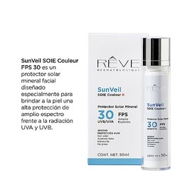 Reve Dermatologique | SunVeil SOIE Couleur FPS 30 - Protector Solar Mineral - textura sedorsa – matificador Evaluada clínicamente - 50 ml