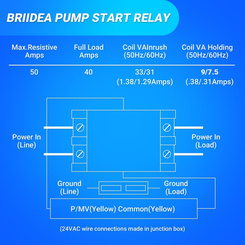 Briidea Irrigation Pump Start Sprinkler Relay with Waterproof Box, 2