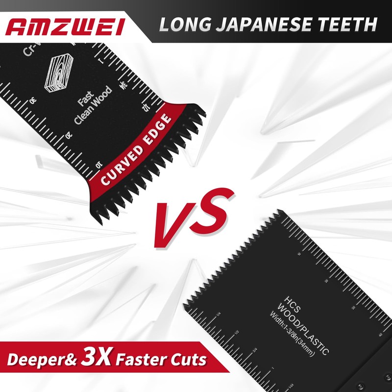 AMZWEI 20 Pcs Extra Long Titanium Oscillating Tool Blades &