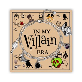 MAOFAED Villain Charm Silver Chain Bracelet, Evil Gift, Paperclip Bracelet for Women（snowlink