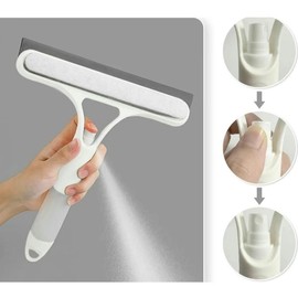 3 in 1 Window Cleaning Scraper, Window Squeegee, Easy ToClean Glass Scraper with Spray Bottle, Multi-functionHousehold ltems Cleaner Kit:_Yellow