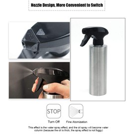 QANYEGN 304 Stainless Steel Oil Sprayer, Olive Oil Spray Bottle, Cooking Oil Sprayer, Seasoning Tool for Cooking, Grilling