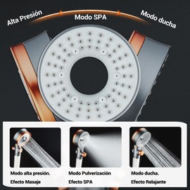 BIORYC ® Shower Head with Filter + 2 Filters, High Pressure Shower Head with Water Purifier and Limescale Filter for Body and Hair (1 Shower + 3 Filters)