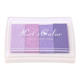 Almohadillas de Tinta, Almohadilla de Tinta para Huellas Dactilares DIY, Sellos para Socios, Pintura de Color Lavable, Fabricación de Tarjetas, Almohadilla de Sello para Niños, (Púrpura degradado)
