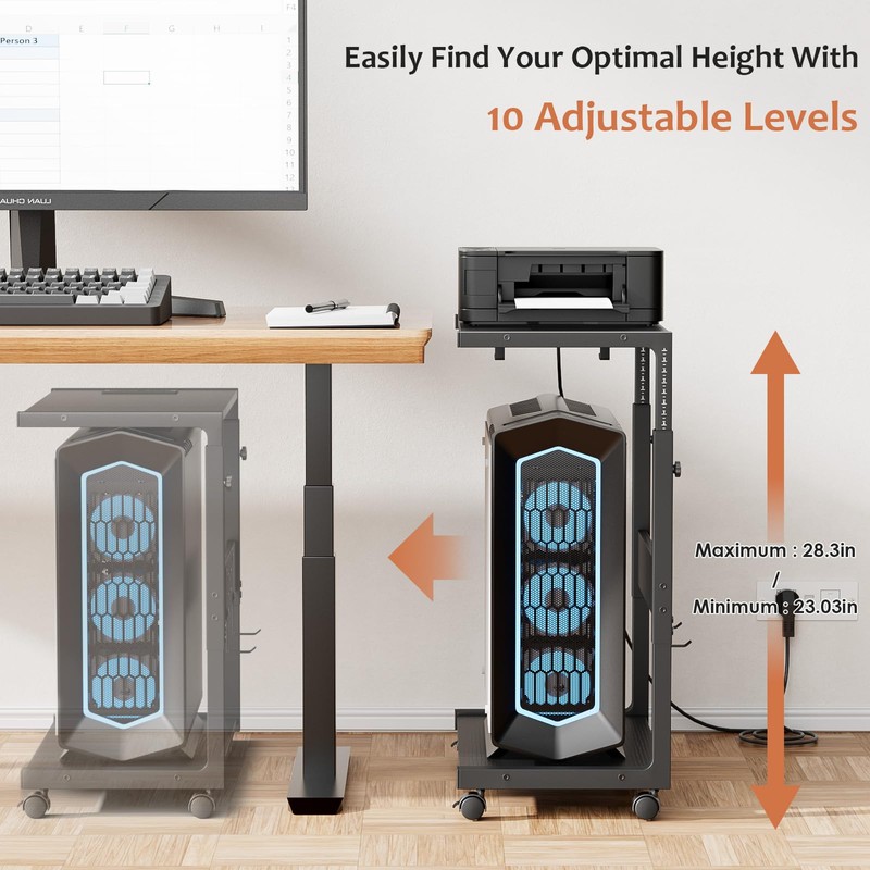 JANE EYRE Computer Tower Stand - Adjustable PC Tower Stand