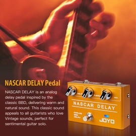 JOYO - Pedal analógico de efecto retardo, serie R, sonido natural cálido para guitarra eléctrica sentimental solo (Nasscar R-10)
