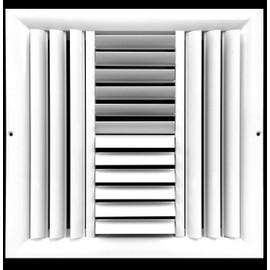 HVAC Premium 12''w X 12''h 4Way Aluminum Curved Blade Adjustable Air Supply HVAC Diffuser - Vent Duct Cover [Outer Dimensions: 13.65''w X 13.65''h]