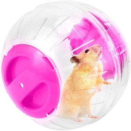 Hamster Exercise Ball Silent Hamster Wheel Small Animals Transparent Ball for Dwar Rat Relieves Boredom and Increases Activity (6 inch, Pink)