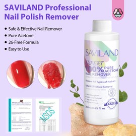SAVILAND Nail Polish Remover Kit: 2 Pcs 250 ML Gel Nail Polish Remover Safe Removal Gel Polish Remover with Cuticle Oil Removal Tools for Gel Polish Acrylic Dip Powder Salon Home Use