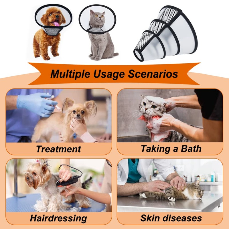 Vivifying Dog Cone Collar, 9.0-10.6 Inches Lightweight Plastic Elizabethan Collar