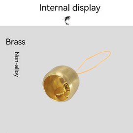 3 Pcs 1.1 Inch for Wind Chimes, Vintage Style Brass Hanging Bell, Tall Clear Ring Craft Bells,Home Garden Christmas Tree Decoration Bells (Small red rope)