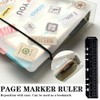 4 Pieces Black A5 Ruler Plastic Page Marker Ruler 6-Ring