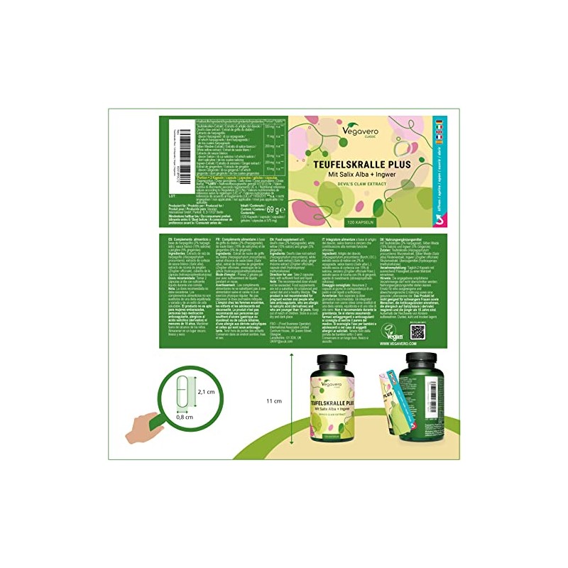 Devil’s Claw Vegavero® | 4400mg (8:1) Extract | 120 Vegan