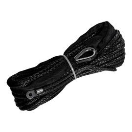 BWBWND 1/4 in x 50 ft Synthetic Winch Rope, 7700 LBS Breaking Strength Winch Line with Protective Sleeve, Heavy Duty Recovery Tow Rope for ATV UTV SUV Truck 4WD Off Road Vehicle