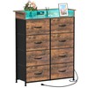 Welfuturer Tall Dresser for Bedroom with Charge Station 8 Drawers