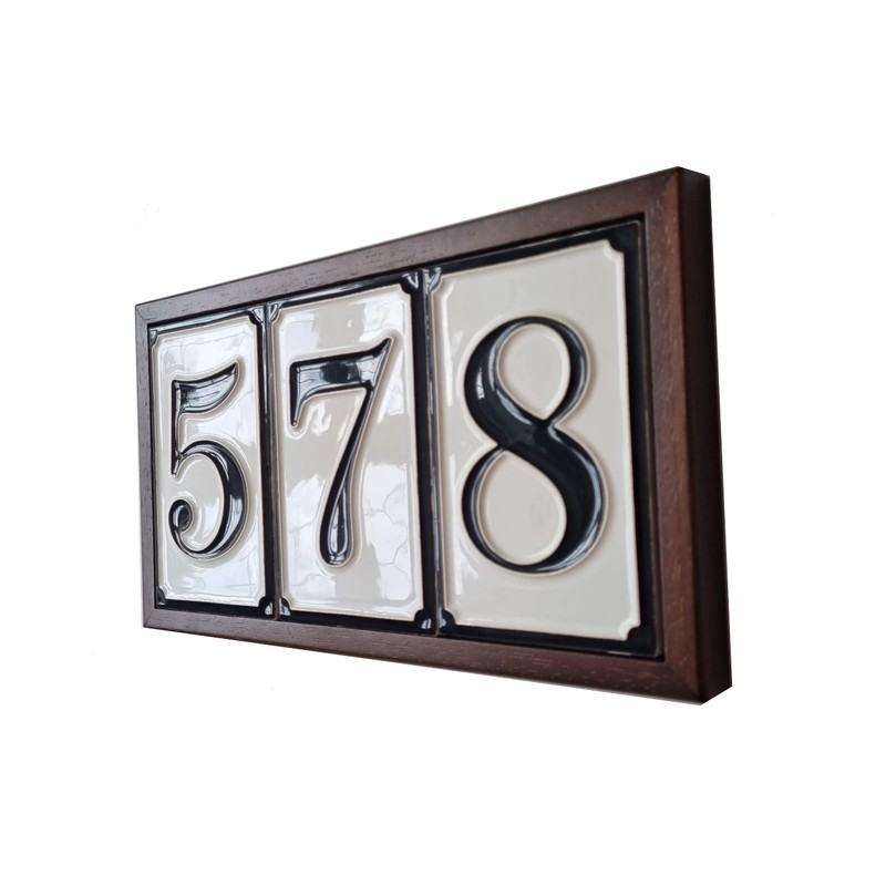 Hand Painted Italian Ceramic House Numbers Simple Design Tile Size