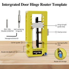 Door Hinge Jig, Door Hinge Template for Router,Door Hinge Tool Fits for Door Hinges from 3” to 5” Length and Types of Sqaure, Radius 1/4” or Radius 5/8”.（Green）