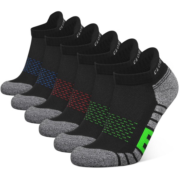CLOSEMATE 6 Pairs Ankle Athletic Running Trainer Socks for Men