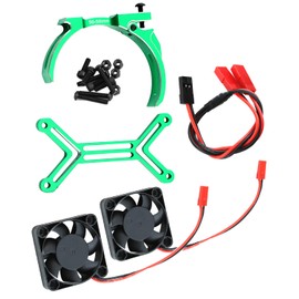 Rcarmumb 40mm Cooling Fan Upgrades Part for 1/5 ARRMA TRX4 RC Scale Car,Brushed Brushless 15000 RPM High Speed Cooling Fan Heatsink with 56-58mm Adjustable Mount for 1717 5687 56113 2028 Motor,Green