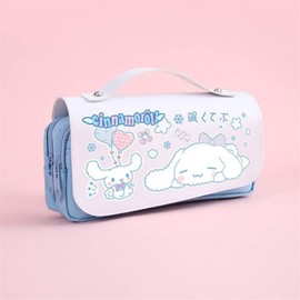 My Melody Cinnamoroll, Chromi, Pencil Case, Large Capacity, PU Leather, Cute, Leather, Anime, Makeup Pouch, Multifunctional, Stylish, Boys, Girls, Children, Elementary School, Middle School, High